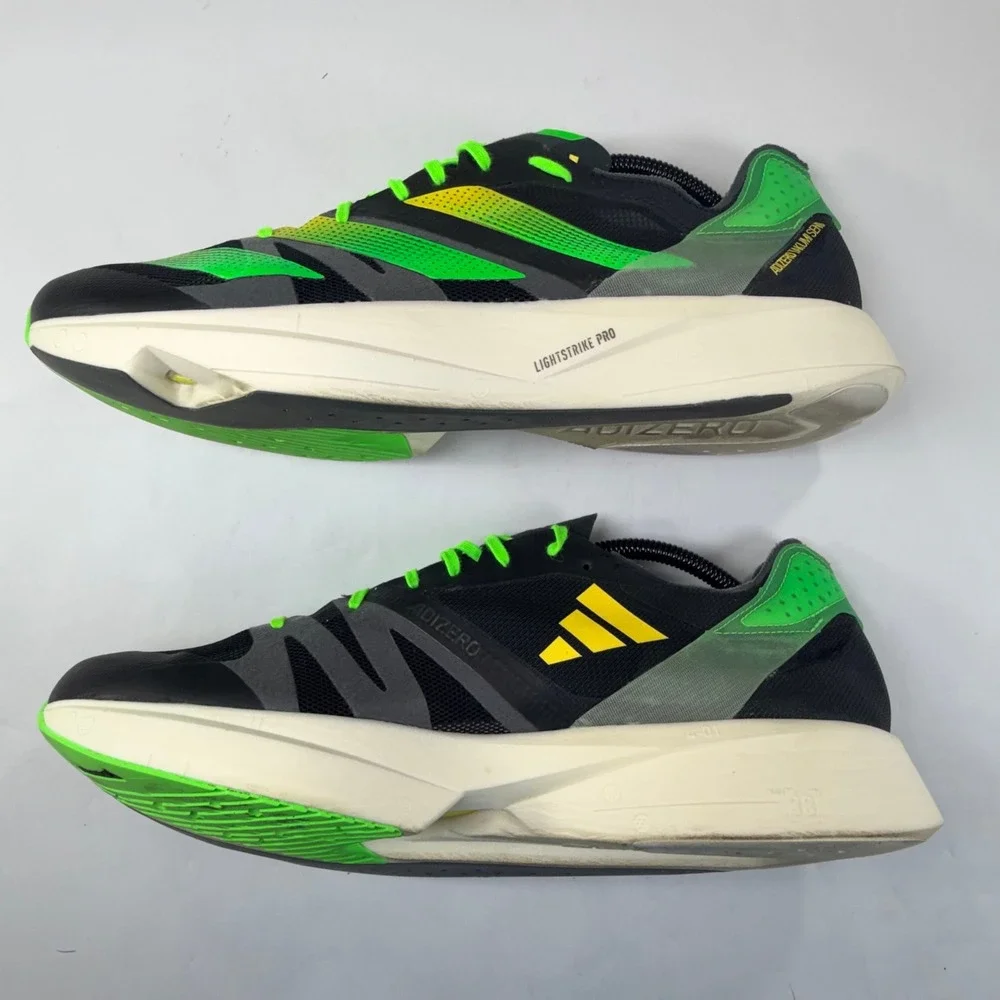 Adidas Adizero Takumi Sen 8 Running Shoes Mens 12 Black Neon Green Racing GY8405